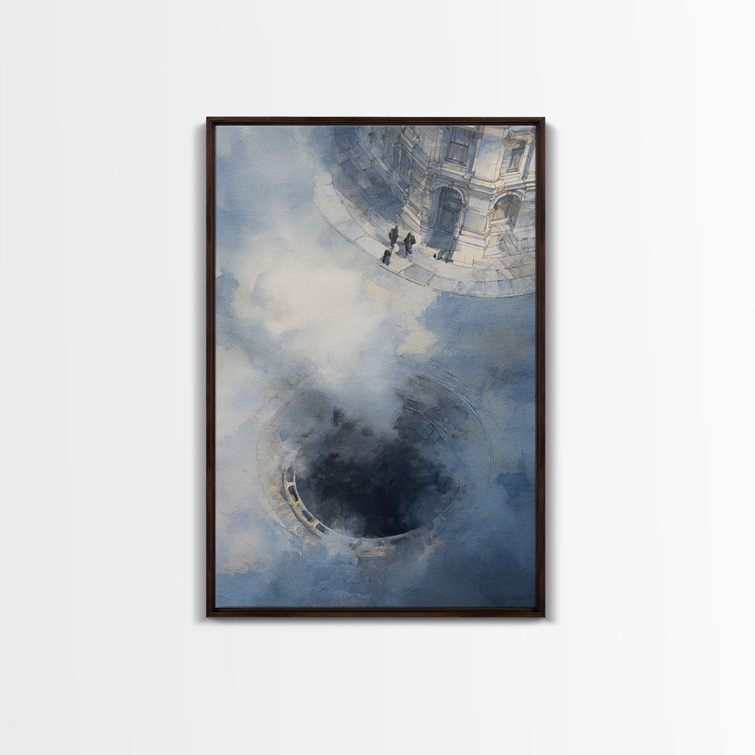 Open Manhole Steam Canvas Print, Urban Art, Original Painting, Living Room Decor, Fine Art, Urban, African American Art, URB-2x3-49