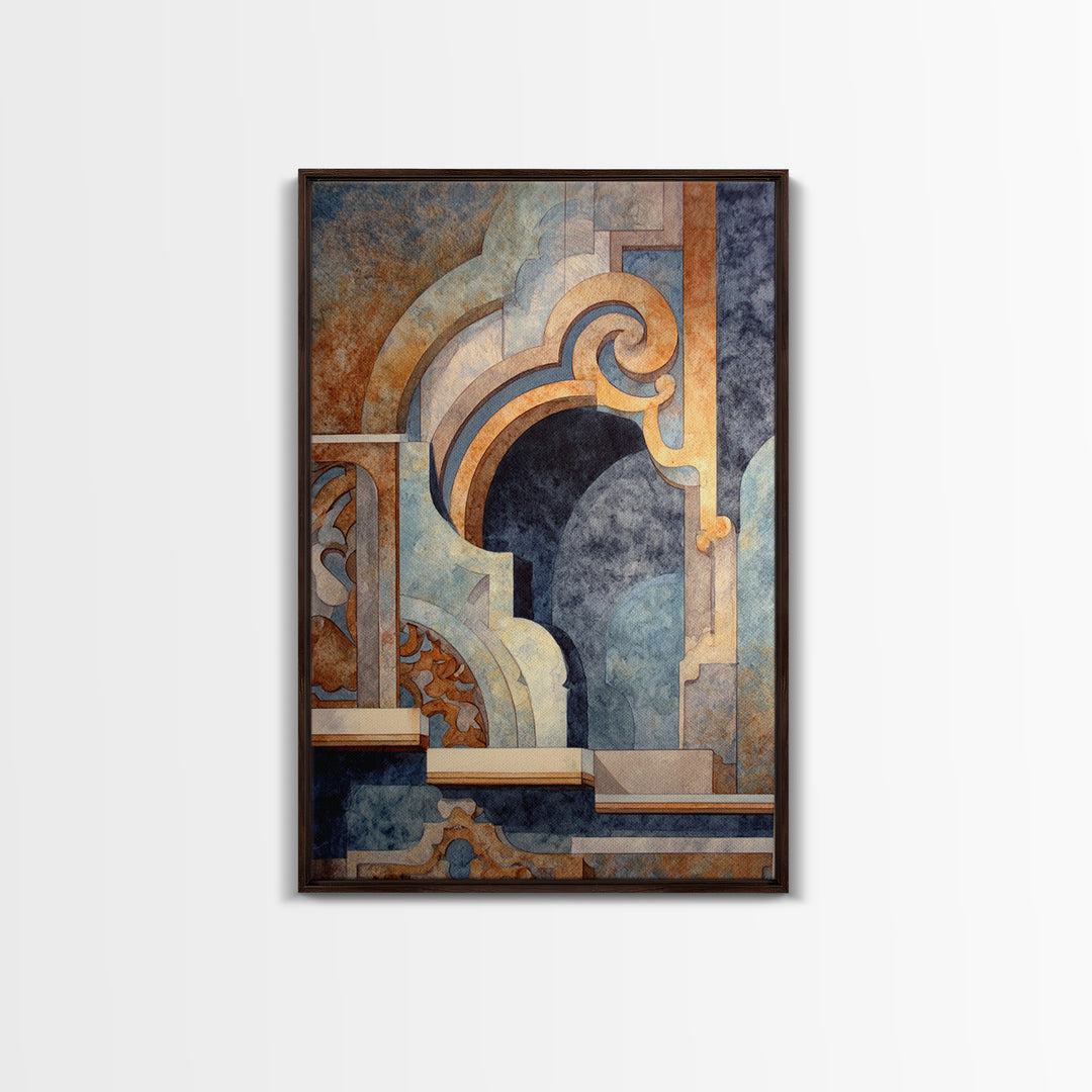 Old Theater Marquee Shapes Without Text Canvas Print, Urban Art, Living Room Decor, Abstract Art, Urban, Printable Art, URB-2x3-5