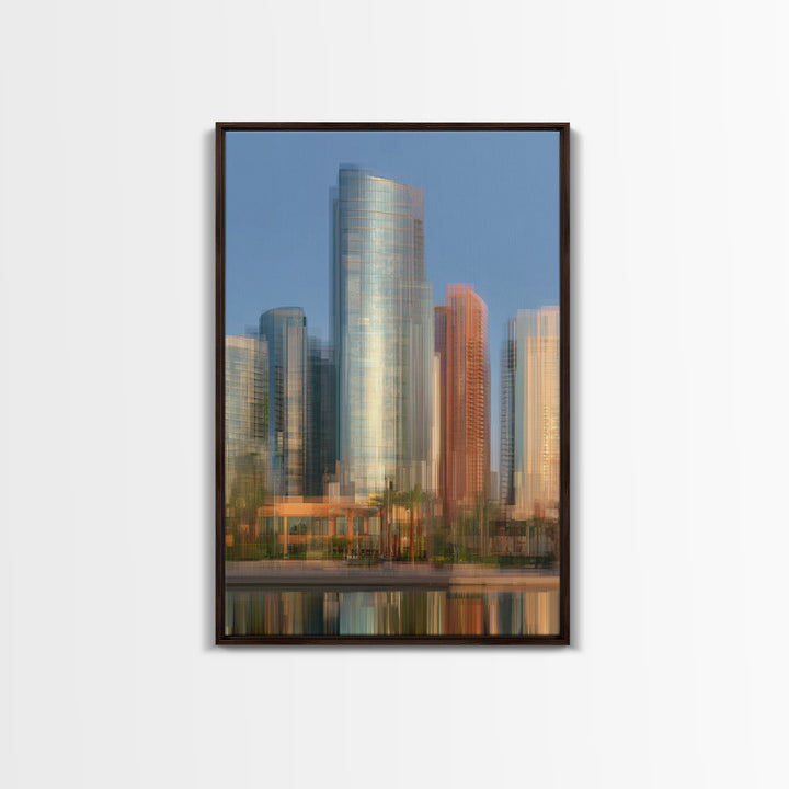 Modern Skyscraper Glass Reflections Canvas Print, Urban Art, Poster, Living Room Decor, Fine Art, Urban, Modern Wall Art, URB-2x3-70