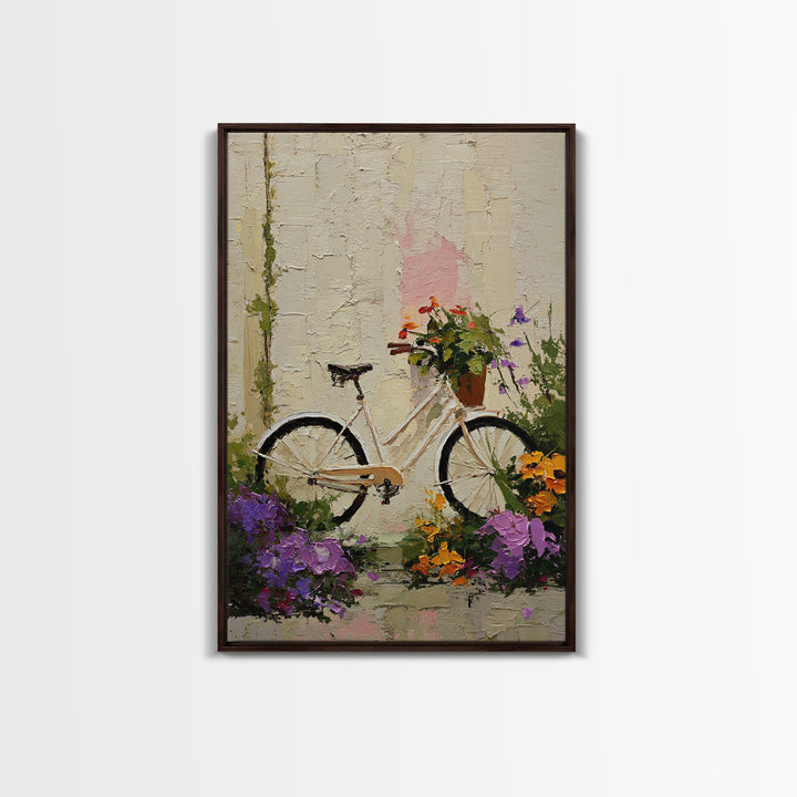 Bicycle Locked to Post Canvas Print, Urban Art, Original Painting, Living Room Decor, Oil Painting, Urban, African American Art, URB-2x3-71