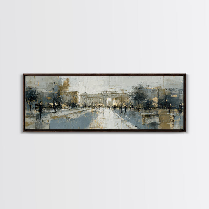 Open Manhole Steam Framed Canvas Print, Urban Art, Canvas Wall Art, Living Room Decor, Fine Art, Urban, Colorful Wall Art, URB-3x1-9