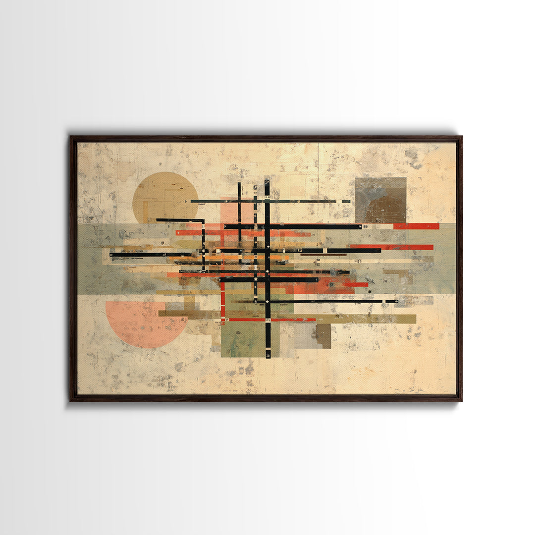 Abstract Subway Map Lines Without Labels Canvas Print, Urban Art, Queer Art, Living Room Decor, Abstract Art, Urban, URB-3x2-56