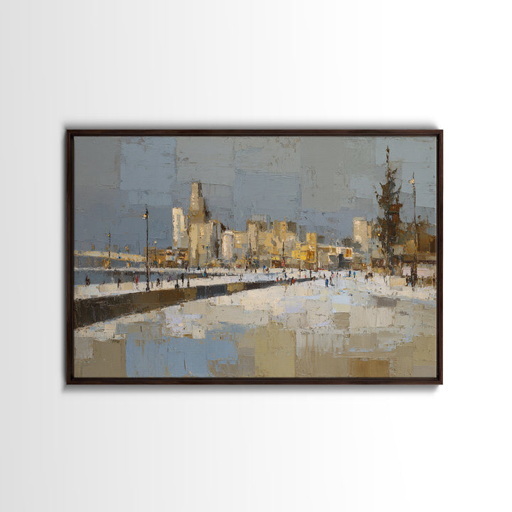 Old Theater Marquee Shapes Without Text Framed Canvas Print, Urban Art, Gay Art, Living Room Decor, Abstract Art, Urban, URB-3x2-97