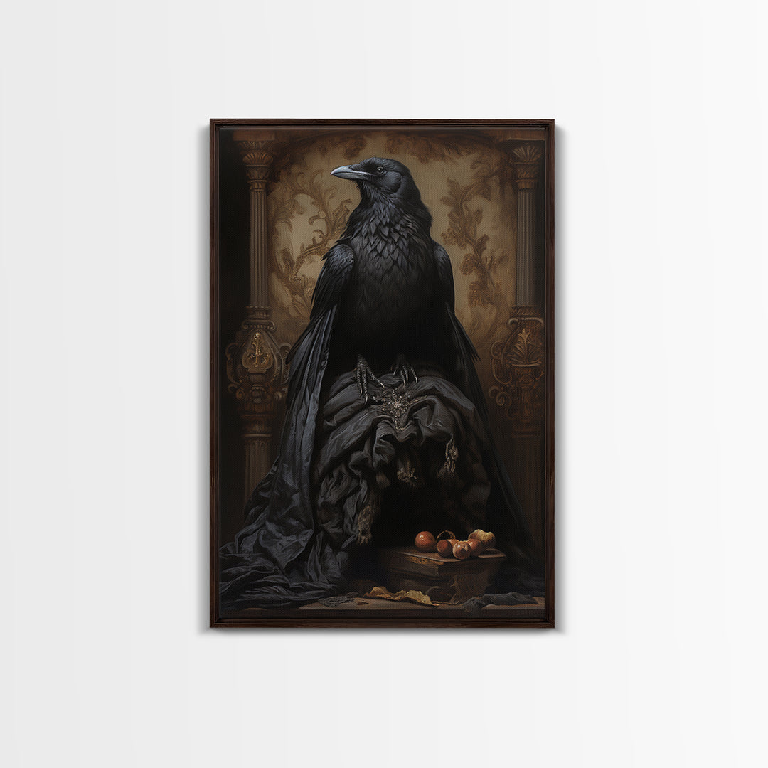 Raven Duchess, Victorian Animal Portrait, Halloween Art, Gothic Whimsy Decor, Anthropomorphic Costume Art