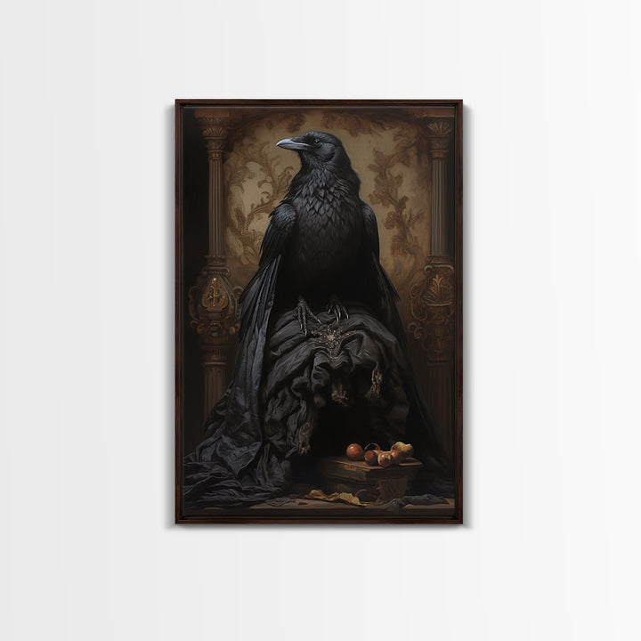 Raven Duchess, Victorian Animal Portrait, Halloween Art, Gothic Whimsy Decor, Anthropomorphic Costume Art