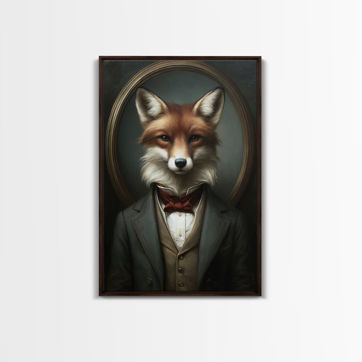 Fox Barrister, Victorian Animal Portrait, Halloween Art, Gothic Whimsy Decor, Anthropomorphic Costume Art