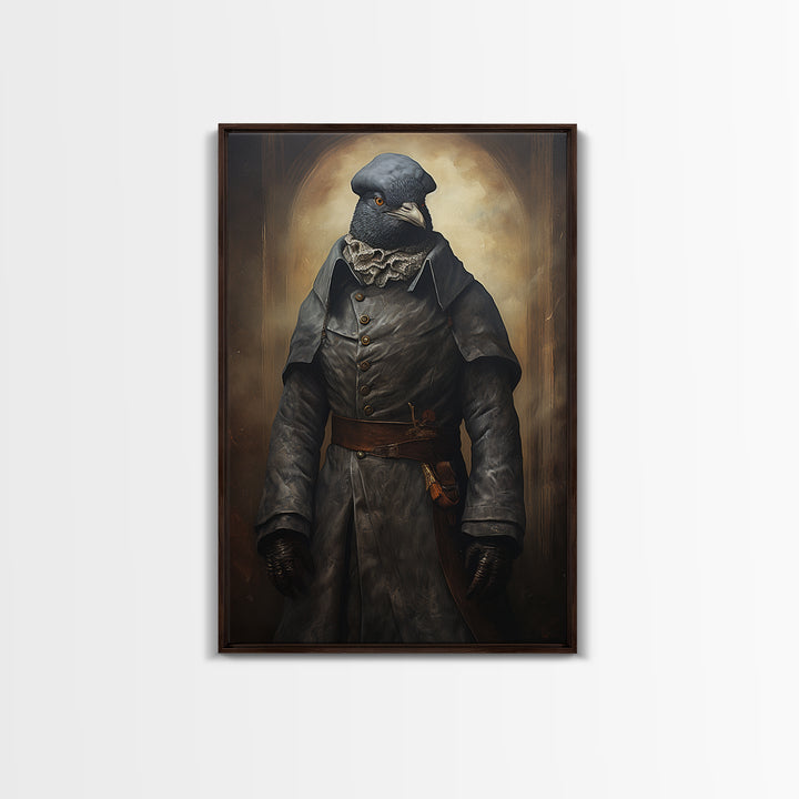 Pigeon Messenger, Victorian Animal Portrait, Halloween Art, Gothic Whimsy Decor, Anthropomorphic Costume Art