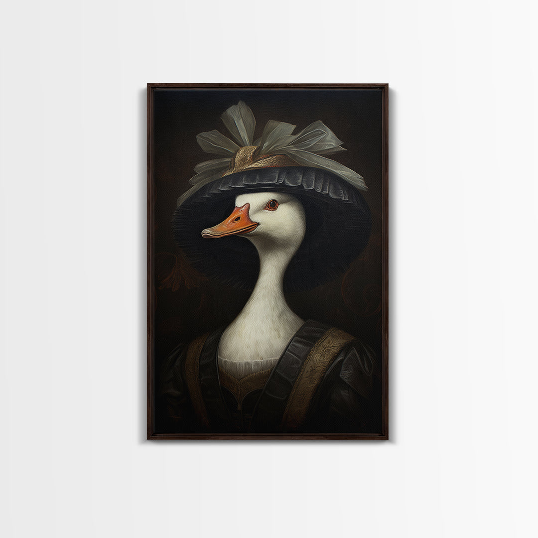 Goose Matron, Victorian Animal Portrait, Halloween Art, Gothic Whimsy Decor, Anthropomorphic Costume Art