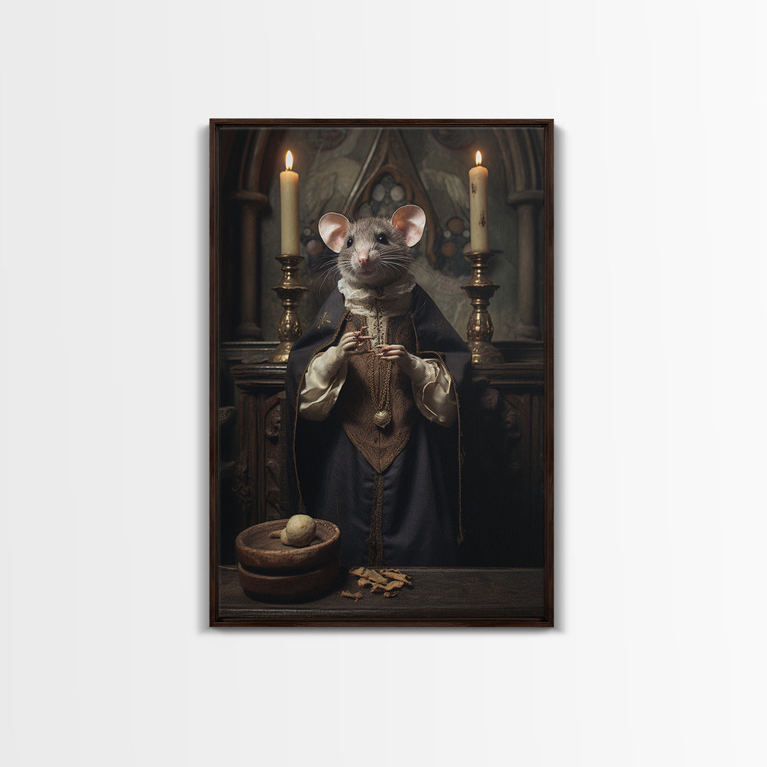 Rat Choirboy, Victorian Animal Portrait, Halloween Art, Gothic Whimsy Decor, Anthropomorphic Costume Art