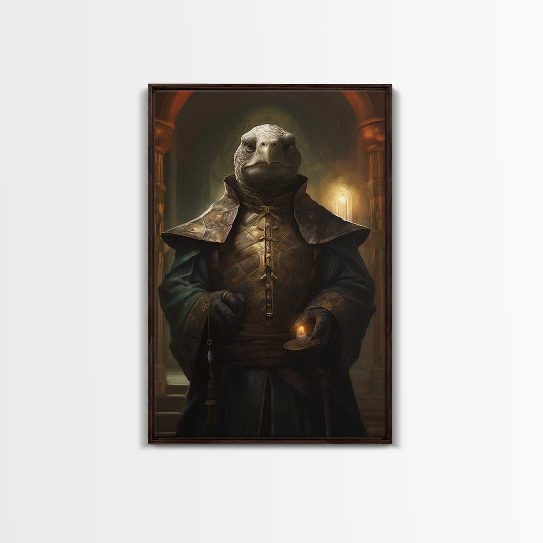 Tortoise Judge, Victorian Animal Portrait, Halloween Art, Gothic Whimsy Decor, Anthropomorphic Costume Art