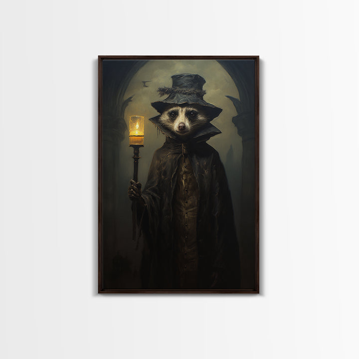 Possum Night Watchman, Victorian Animal Portrait, Halloween Art, Gothic Whimsy Decor, Anthropomorphic Costume Art