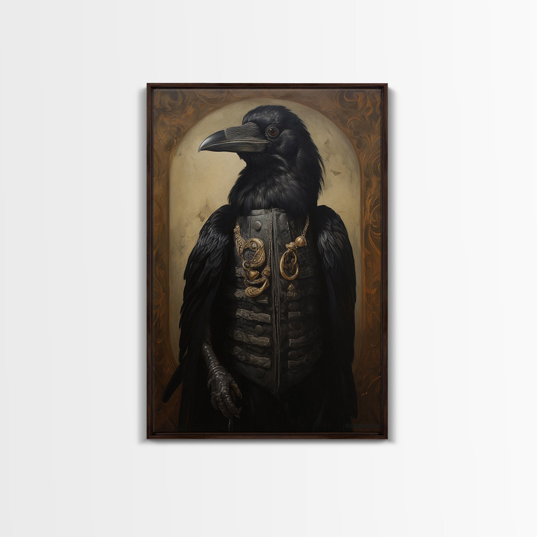 Magpie Collector, Victorian Animal Portrait, Halloween Art, Gothic Whimsy Decor, Anthropomorphic Costume Art