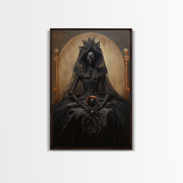 Spider Countess, Victorian Animal Portrait, Halloween Art, Gothic Whimsy Decor, Anthropomorphic Costume Art
