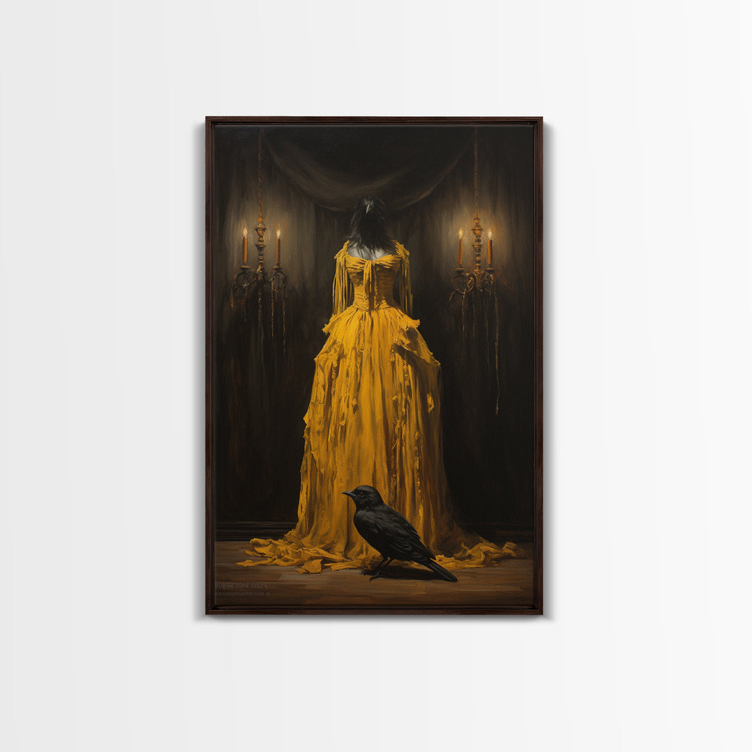 Canary Opera Singer, Victorian Animal Portrait, Halloween Art, Gothic Whimsy Decor, Anthropomorphic Costume Art