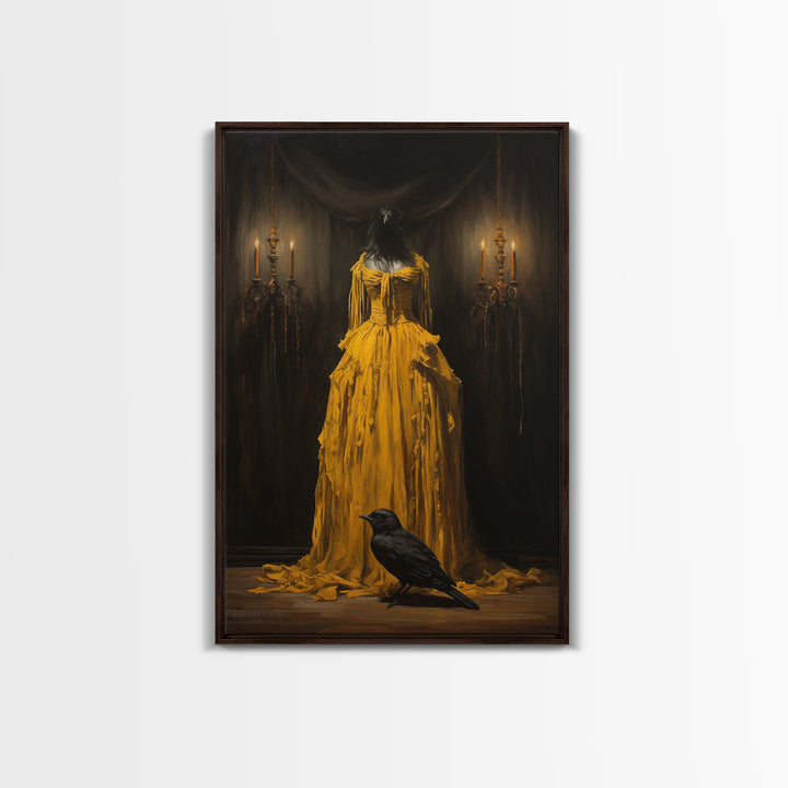 Canary Opera Singer, Victorian Animal Portrait, Halloween Art, Gothic Whimsy Decor, Anthropomorphic Costume Art