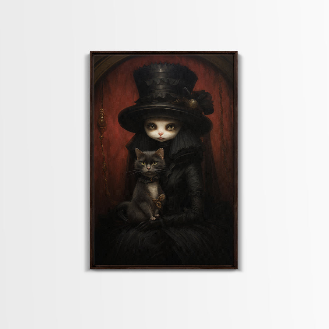 Mink Heiress, Victorian Animal Portrait, Halloween Art, Gothic Whimsy Decor, Anthropomorphic Costume Art