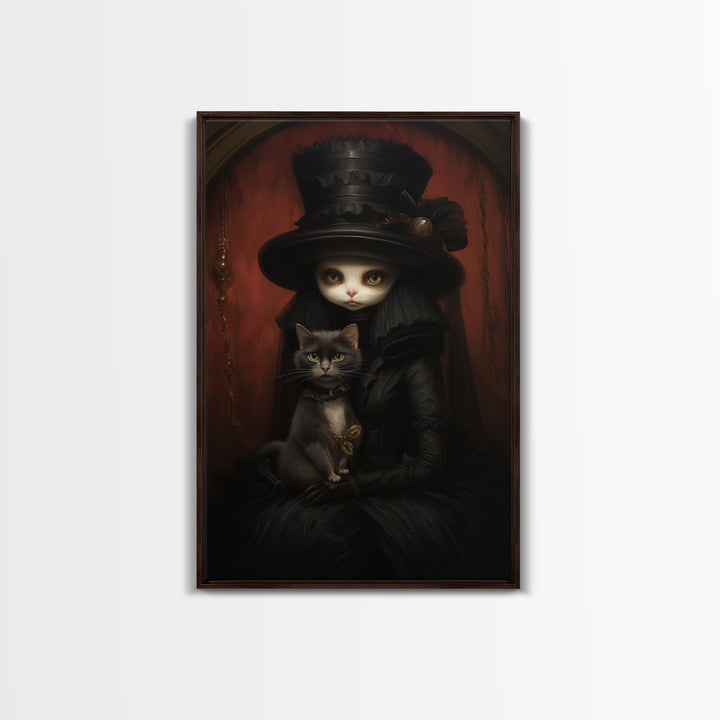 Mink Heiress, Victorian Animal Portrait, Halloween Art, Gothic Whimsy Decor, Anthropomorphic Costume Art