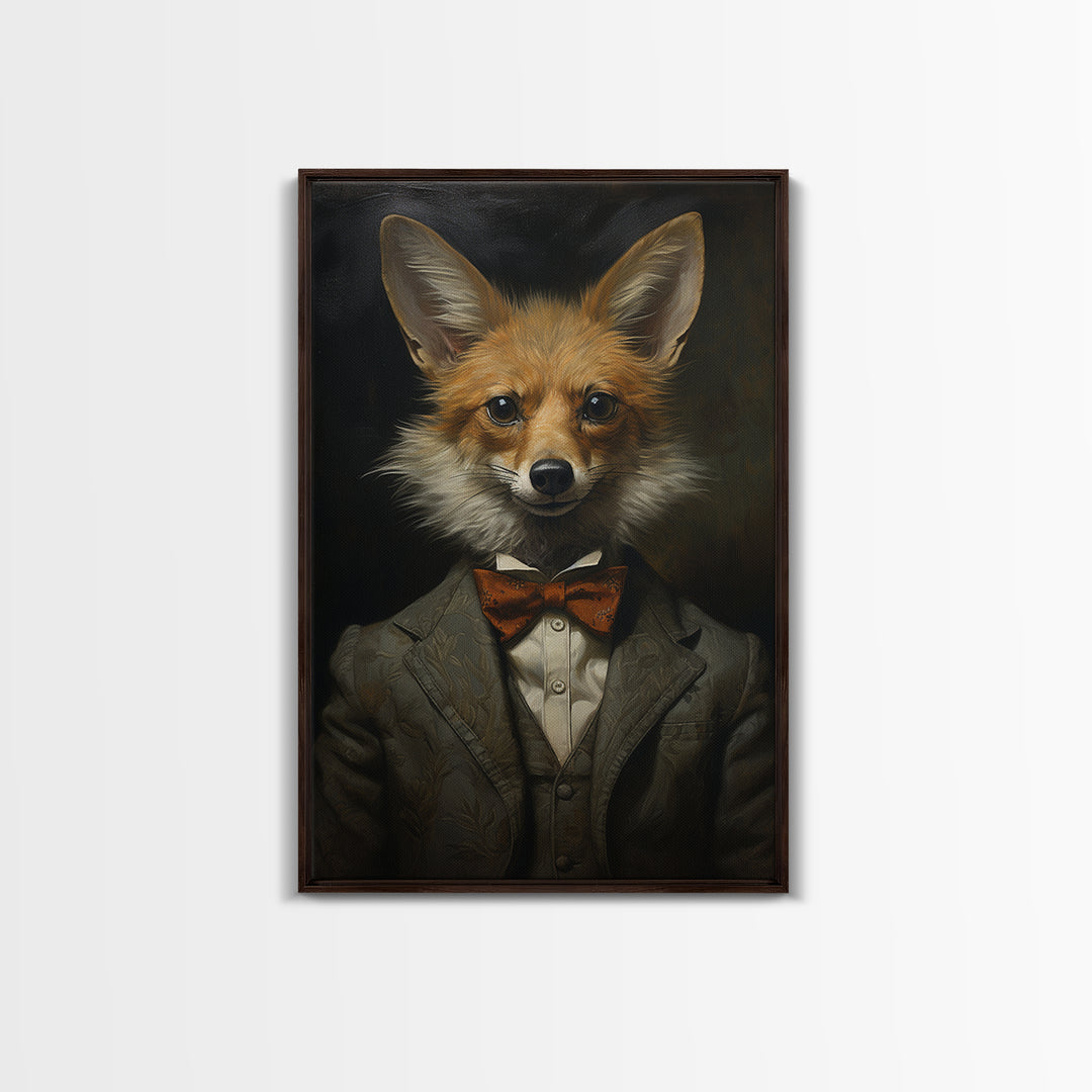 Jackal Dandy, Victorian Animal Portrait, Halloween Art, Gothic Whimsy Decor, Anthropomorphic Costume Art