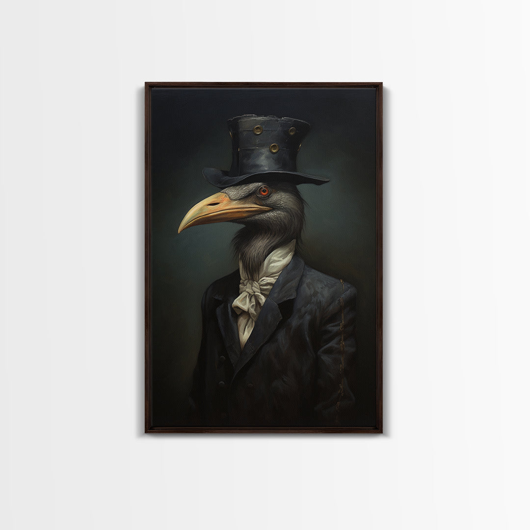 Gull Merchant, Victorian Animal Portrait, Halloween Art, Gothic Whimsy Decor, Anthropomorphic Costume Art
