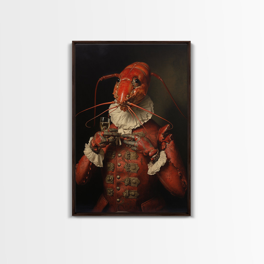 Lobster Earl, Victorian Animal Portrait, Halloween Art, Gothic Whimsy Decor, Anthropomorphic Costume Art