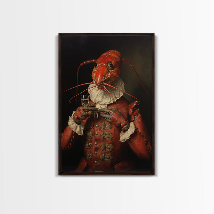 Lobster Earl, Victorian Animal Portrait, Halloween Art, Gothic Whimsy Decor, Anthropomorphic Costume Art