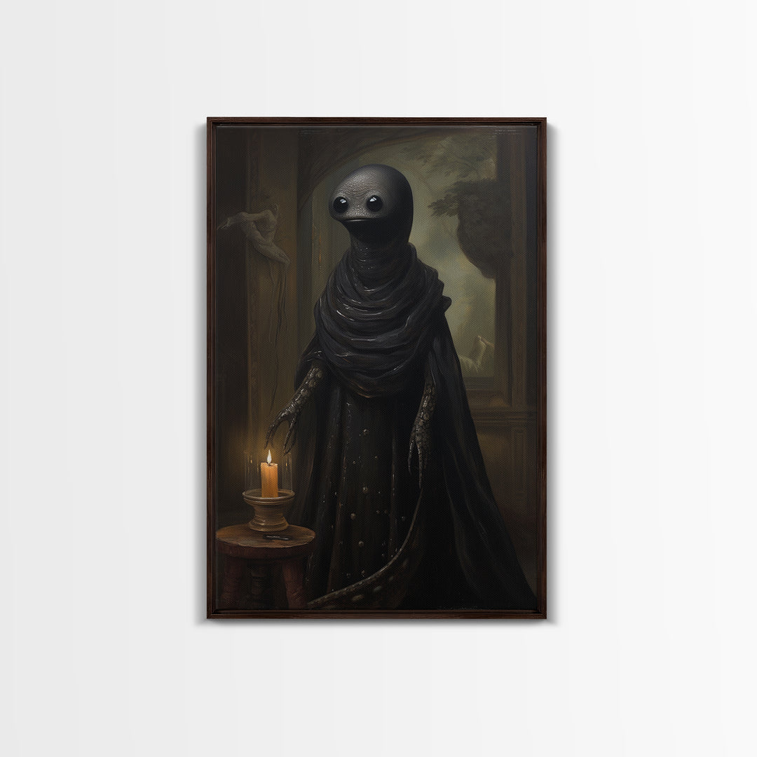 Eel Medium, Victorian Animal Portrait, Halloween Art, Gothic Whimsy Decor, Anthropomorphic Costume Art