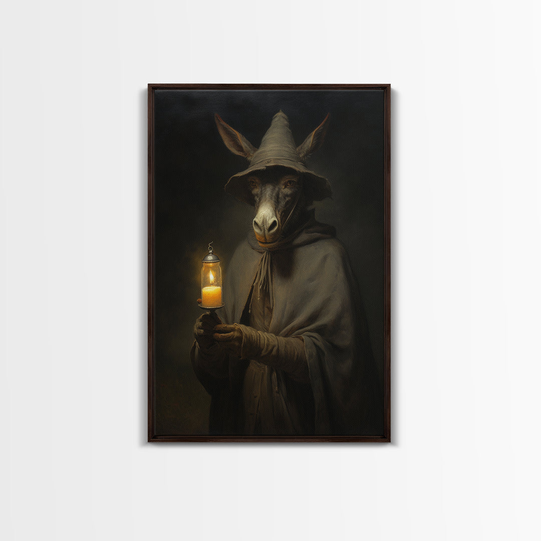 Donkey Coachman, Victorian Animal Portrait, Halloween Art, Gothic Whimsy Decor, Anthropomorphic Costume Art