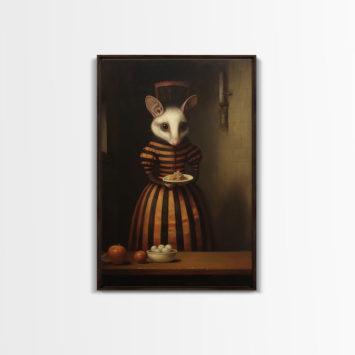 Shrew Maid, Victorian Animal Portrait, Halloween Art, Gothic Whimsy Decor, Anthropomorphic Costume Art