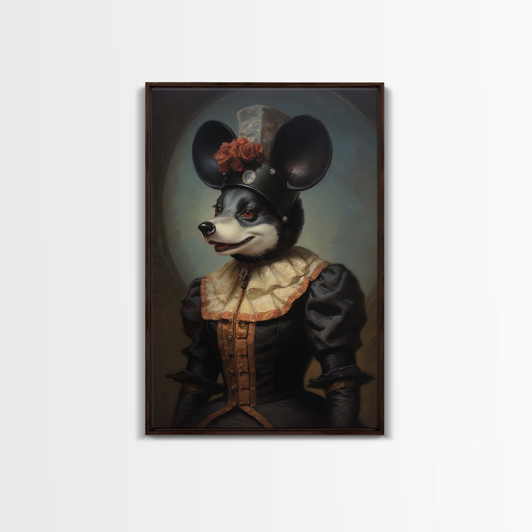 Orca Baroness, Victorian Animal Portrait, Halloween Art, Gothic Whimsy Decor, Anthropomorphic Costume Art