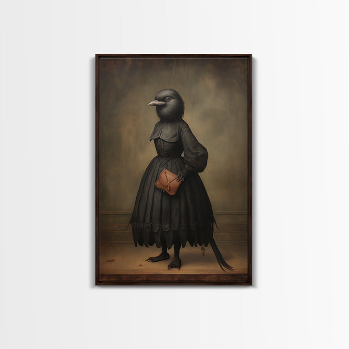 Wren Music Teacher, Victorian Animal Portrait, Halloween Art, Gothic Whimsy Decor, Anthropomorphic Costume Art