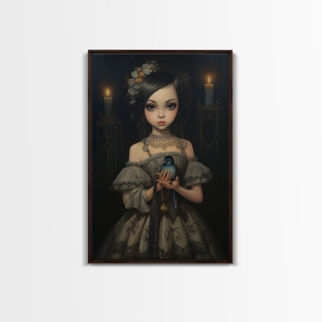 Hummingbird Heiress, Victorian Animal Portrait, Halloween Art, Gothic Whimsy Decor, Anthropomorphic Costume Art