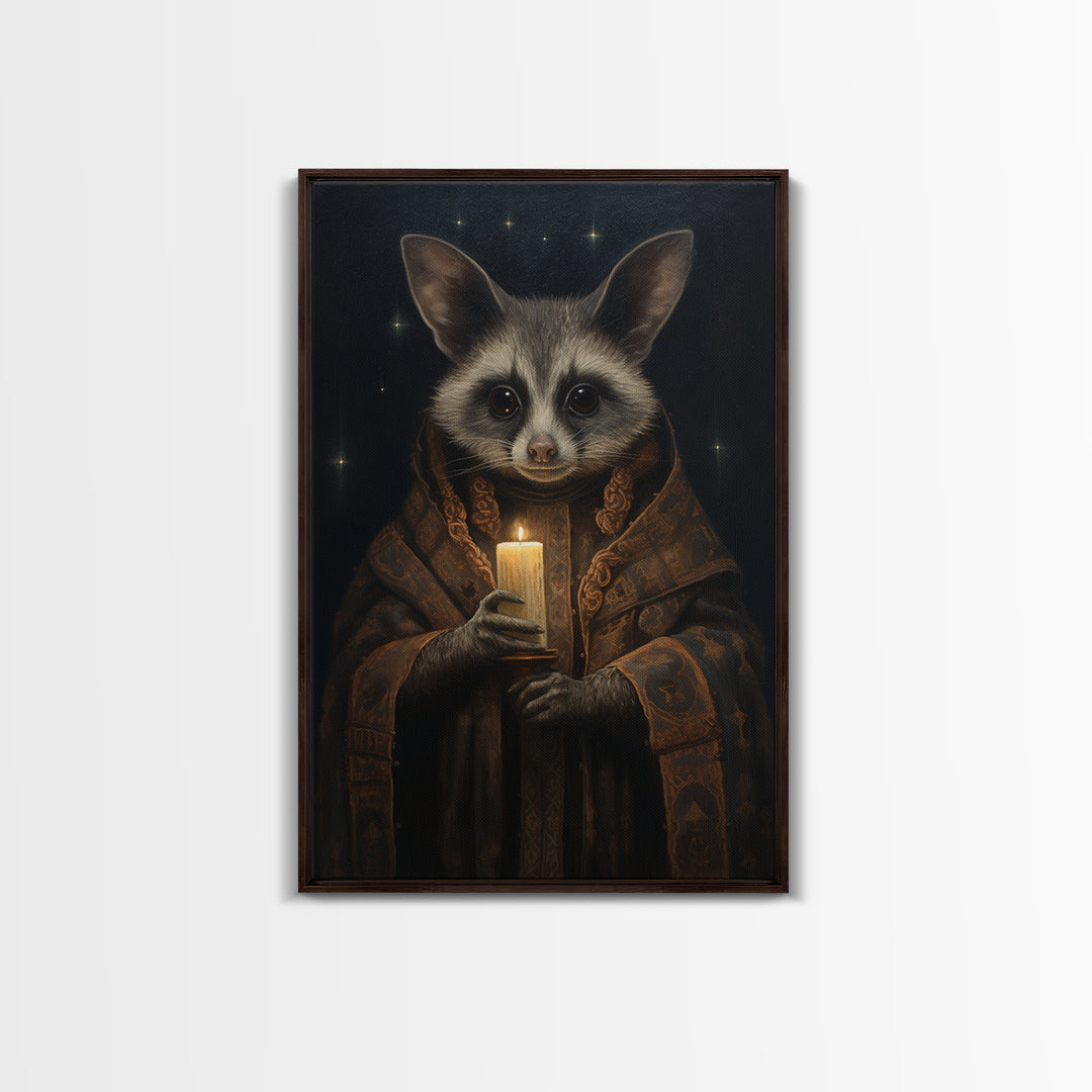 Civet Astrologer, Victorian Animal Portrait, Halloween Art, Gothic Whimsy Decor, Anthropomorphic Costume Art
