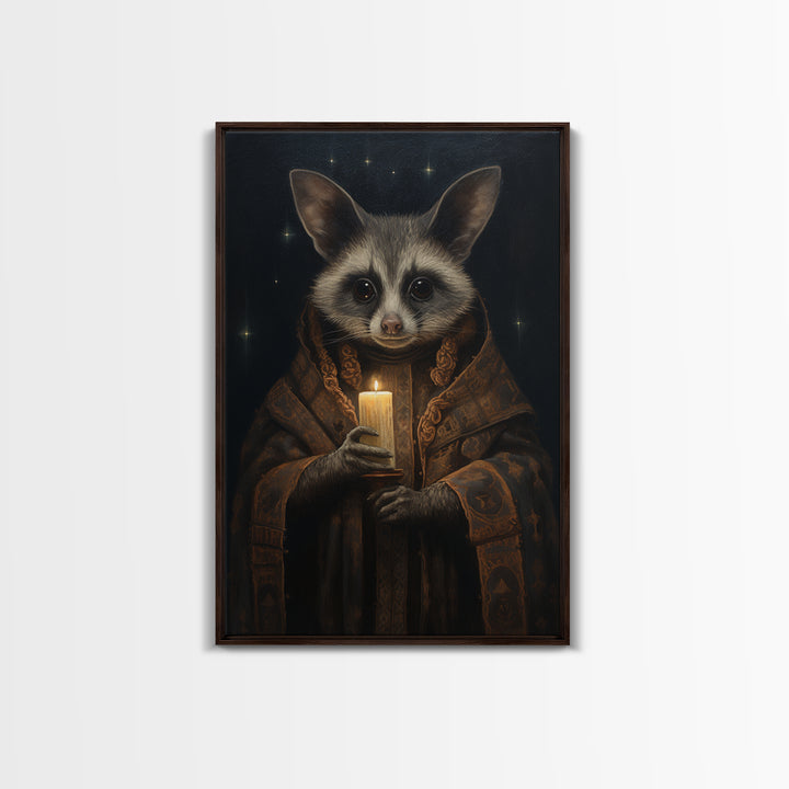 Civet Astrologer, Victorian Animal Portrait, Halloween Art, Gothic Whimsy Decor, Anthropomorphic Costume Art