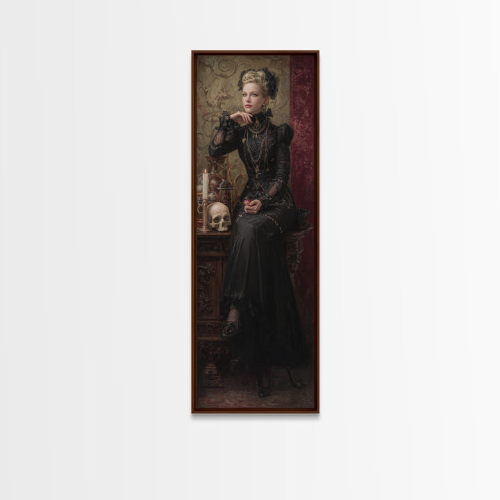 The Stitched Giant, Victorian Horror Portrait, Tall Narrow Wall Art, Canvas Print, Gothic Wall Decor, Halloween Portrait Art