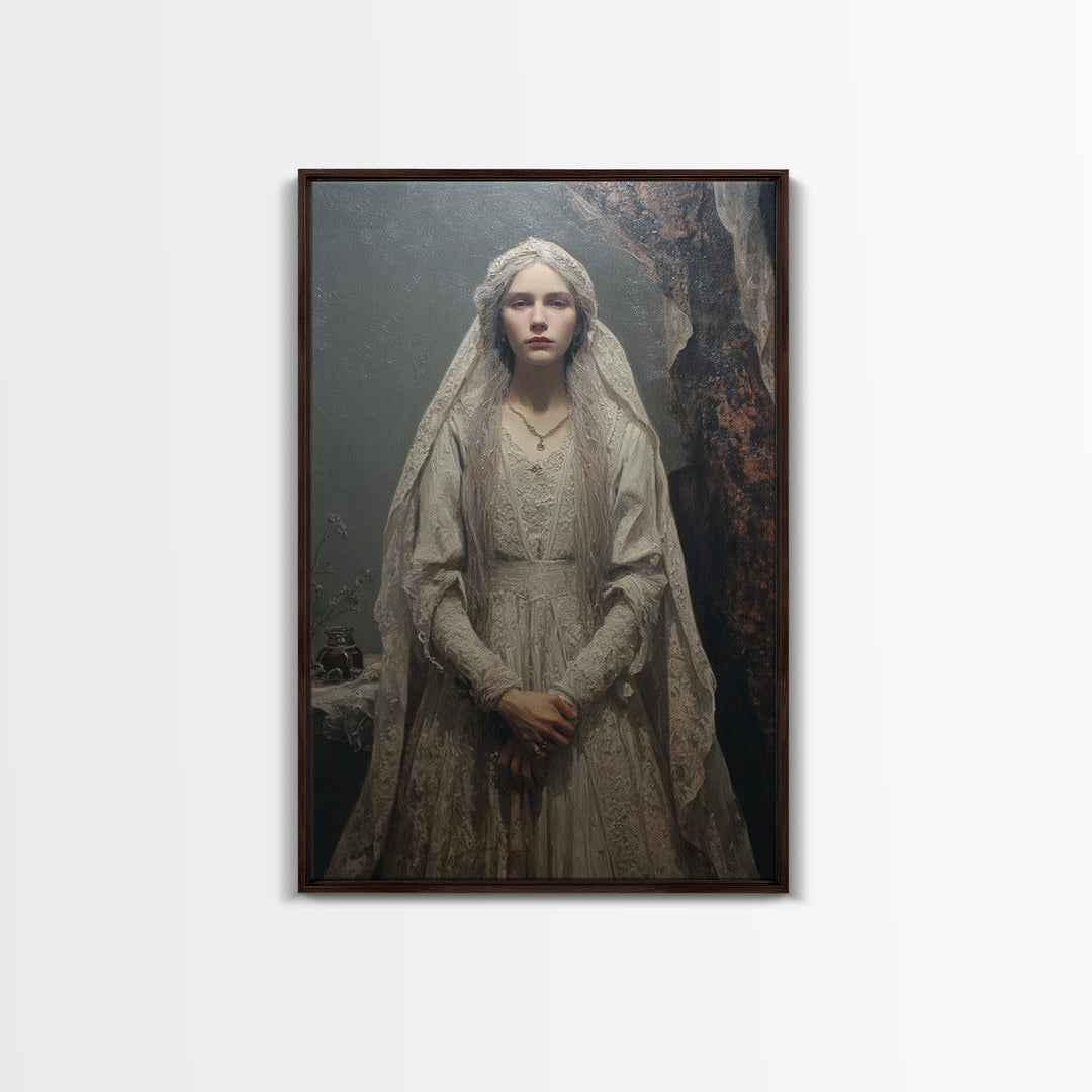 The Banshee Singer, Macabre Victorian Decor, Vertical Wall Art, Framed Canvas Print, Gothic Wall Decor, Halloween Portrait Art