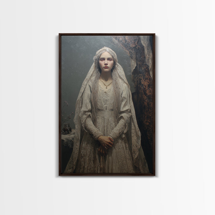 The Banshee Singer, Macabre Victorian Decor, Vertical Wall Art, Framed Canvas Print, Gothic Wall Decor, Halloween Portrait Art