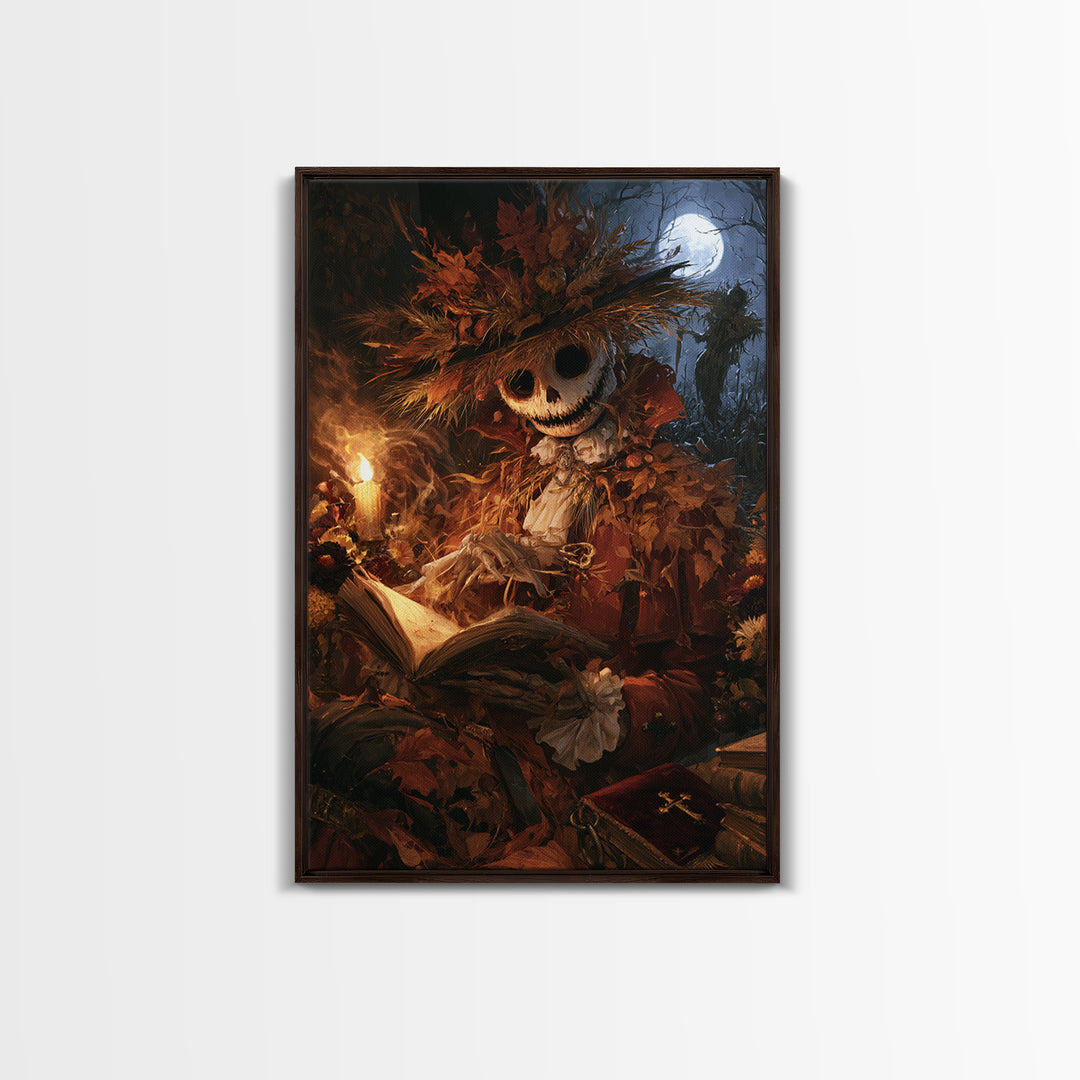 The Harvest Demon, Macabre Victorian Decor, Vertical Wall Art, Canvas Print, Gothic Wall Decor, Halloween Portrait Art, Halloween Decor