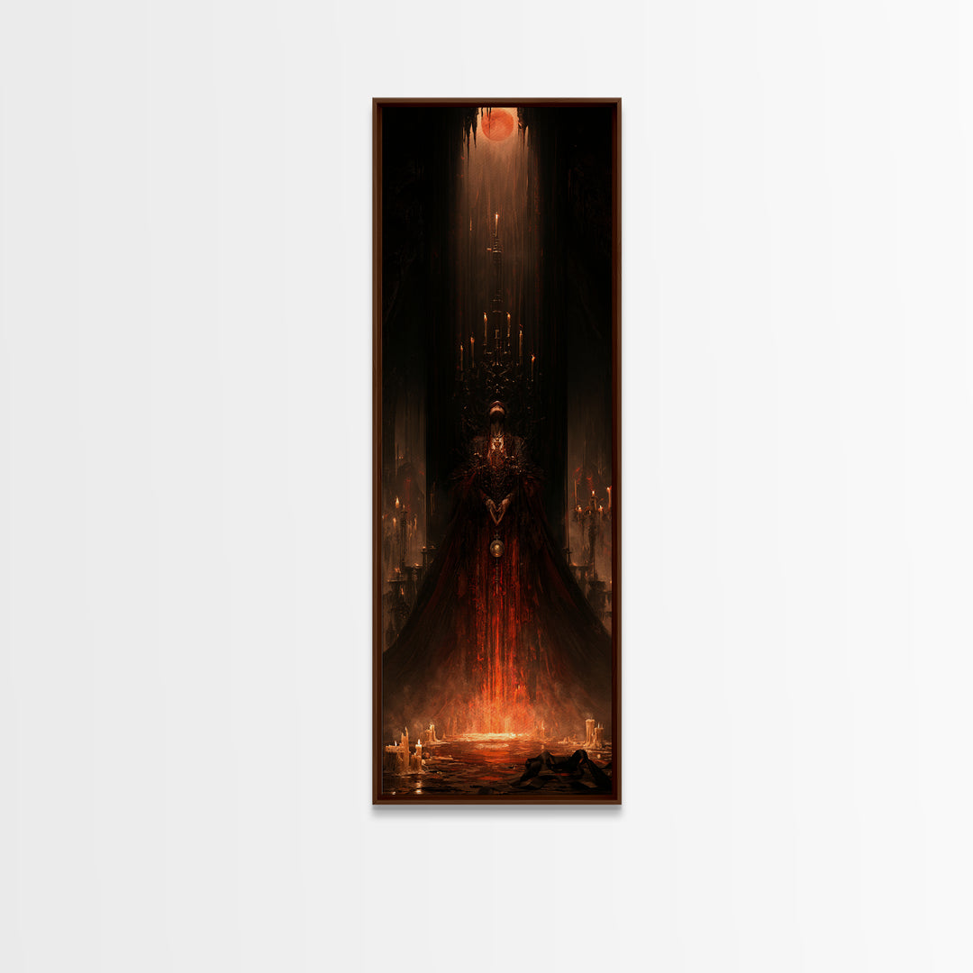 The Cave Oracle, Victorian Gothic Art, Tall Narrow Wall Art, Framed Canvas Print, Gothic Wall Decor, Halloween Portrait Art, Halloween Decor