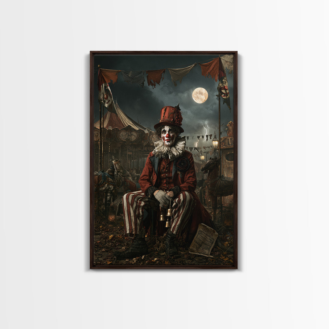The Abandoned Carnival, Victorian Gothic Art, Vertical Wall Art, Framed Canvas Print, Gothic Wall Decor, Halloween Portrait Art