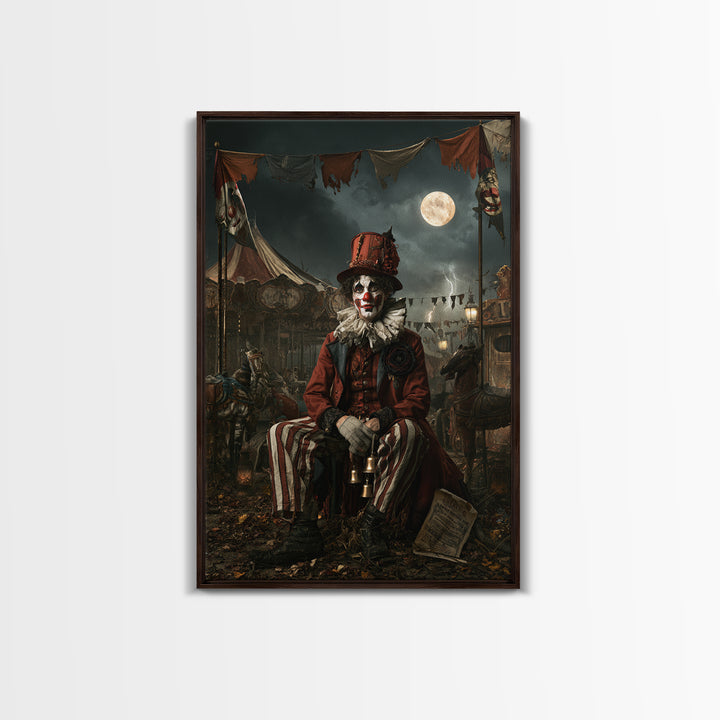 The Abandoned Carnival, Victorian Gothic Art, Vertical Wall Art, Framed Canvas Print, Gothic Wall Decor, Halloween Portrait Art
