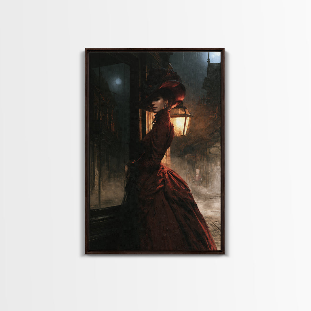 The Ghost Town Main Street, Victorian Gothic Art, Vertical Wall Art, Canvas Print, Gothic Wall Decor, Halloween Portrait Art