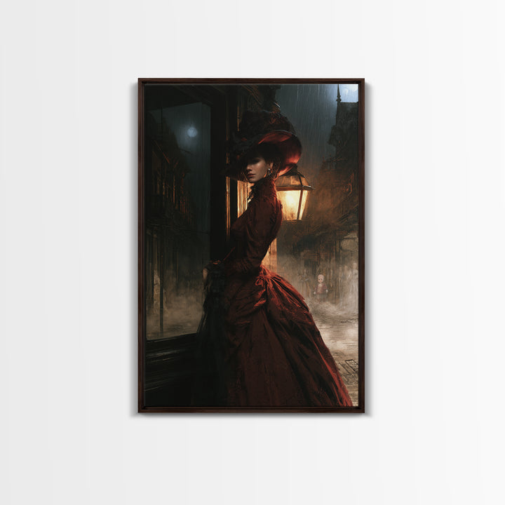 The Ghost Town Main Street, Victorian Gothic Art, Vertical Wall Art, Canvas Print, Gothic Wall Decor, Halloween Portrait Art