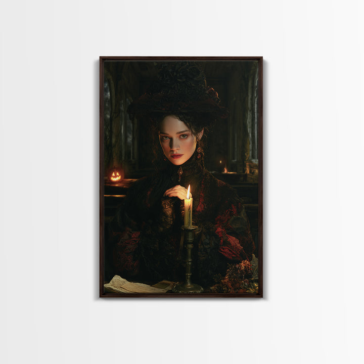 The Overgrown Chapel, Antique Gothic Portrait, Vertical Wall Art, Framed Canvas Print, Gothic Wall Decor, Halloween Portrait Art