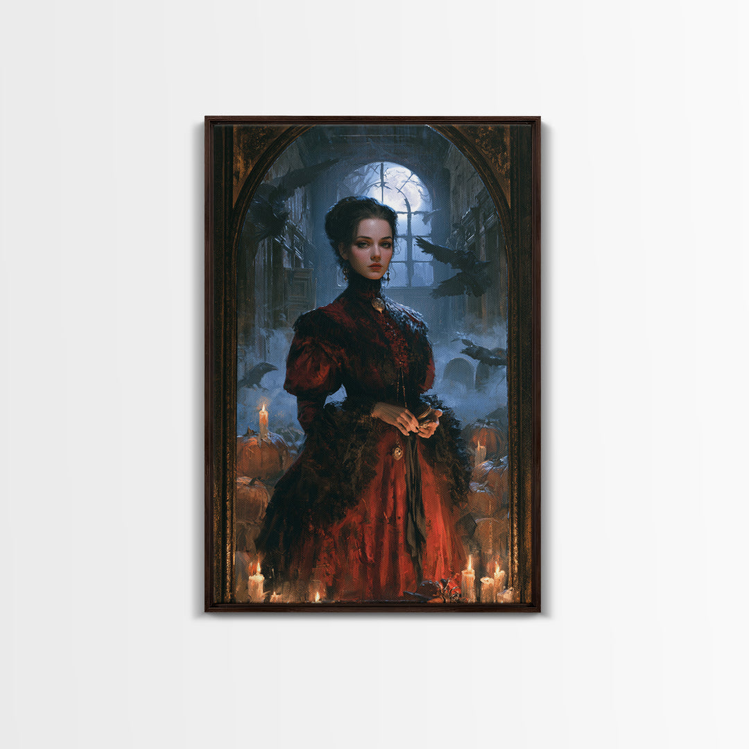 The Derelict Asylum, Victorian Horror Portrait, Vertical Wall Art, Canvas Print, Gothic Wall Decor, Halloween Portrait Art