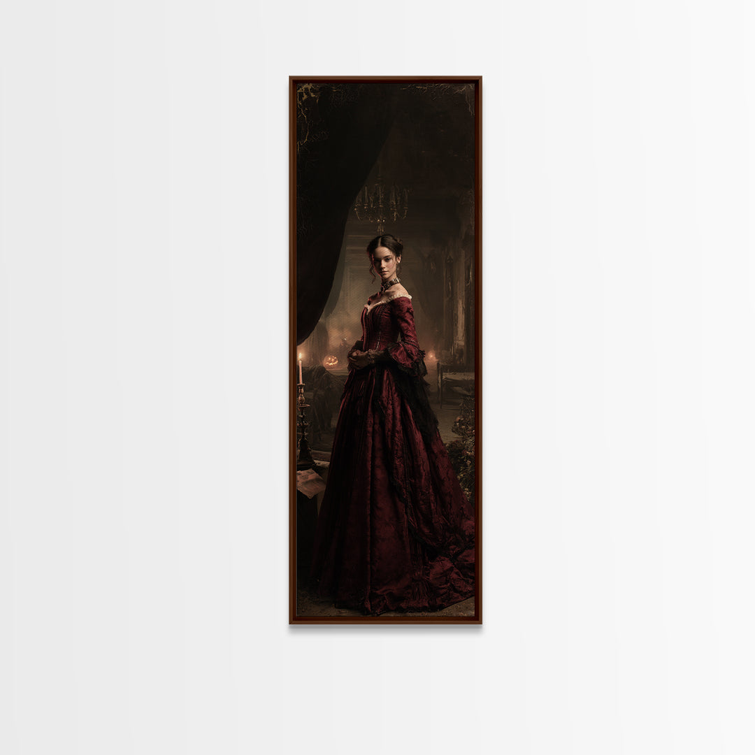 The Derelict Asylum, Victorian Horror Portrait, Tall Narrow Wall Art, Canvas Print, Gothic Wall Decor, Halloween Portrait Art