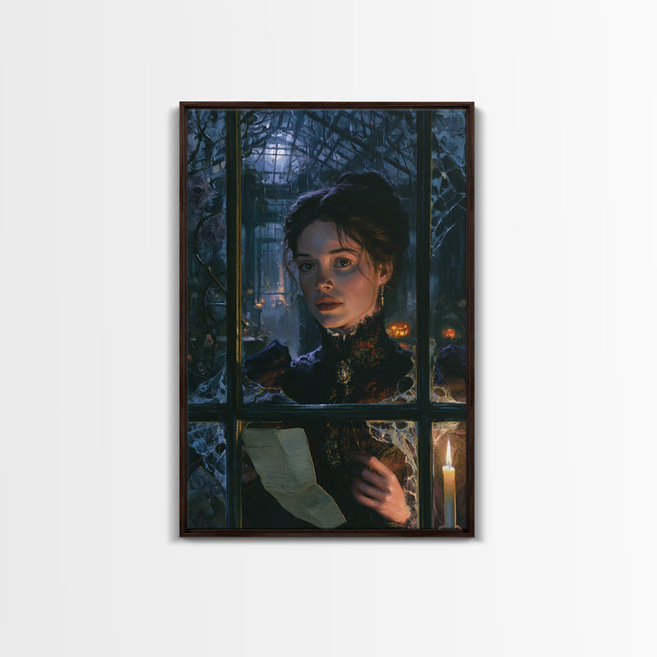 The Cemetery Greenhouse, Victorian Gothic Art, Vertical Wall Art, Canvas Print, Gothic Wall Decor, Halloween Portrait Art