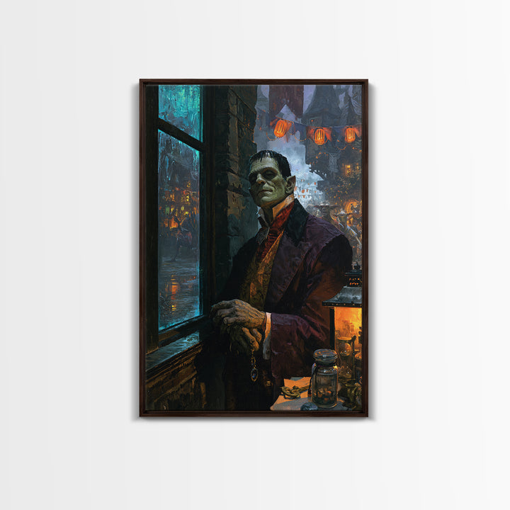The Monster Parade, Macabre Victorian Decor, Vertical Wall Art, Canvas Print, Gothic Wall Decor, Halloween Portrait Art, Dark Fantasy Art