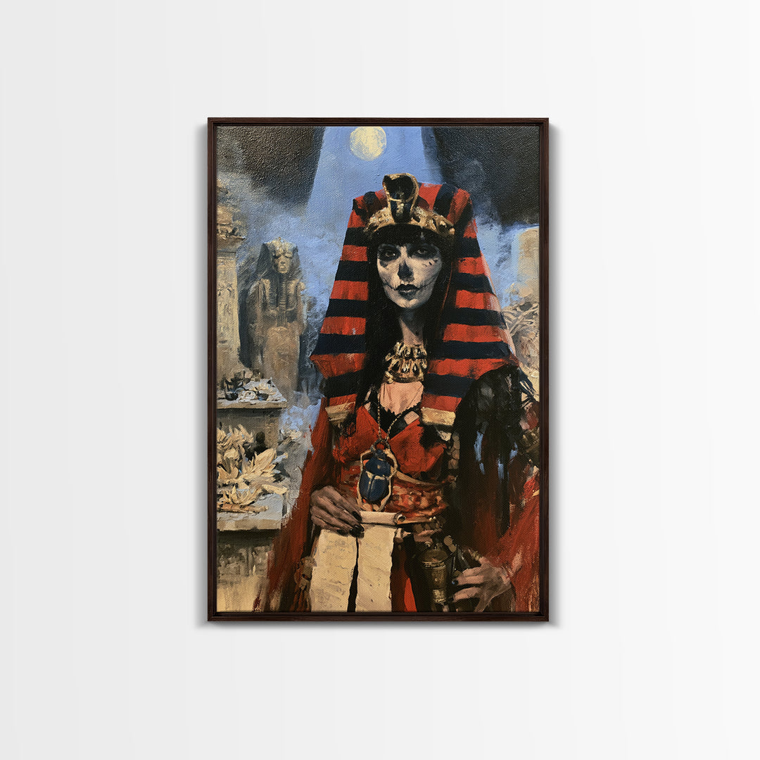 The Graveyard Dance, Victorian Gothic Art, Vertical Wall Art, Framed Canvas Print, Gothic Wall Decor, Halloween Portrait Art