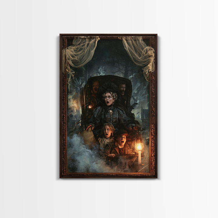 The Haunted Hayride, Dark Academia Wall Art, Vertical Wall Art, Framed Canvas Print, Gothic Wall Decor, Halloween Portrait Art