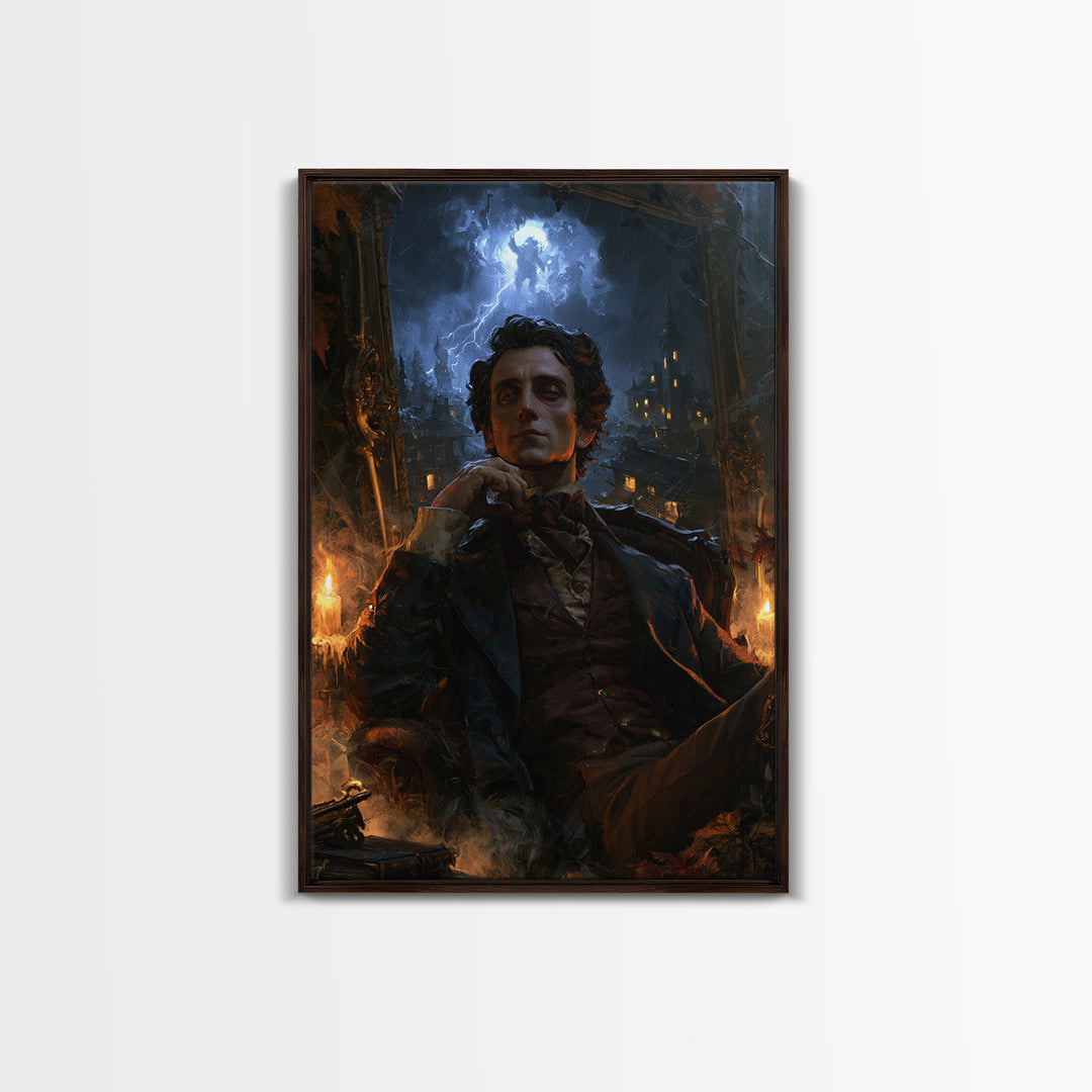 The Halloween Storm, Victorian Gothic Art, Vertical Wall Art, Canvas Print, Gothic Wall Decor, Halloween Portrait Art, Gothic Home Decor
